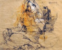 Moazzam Ali, 20 x 24 Inch, Watercolor on Paper, Figurative Painting, AC-MOZ-057